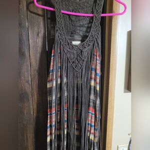 Denim & Supply Ralph Lauren Brown Multicolor Fringe Dress